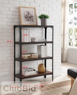 InRoom Designs 4 Tier 48 Etagere Bookcase (IRD3152)