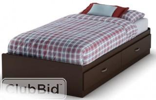 South Shore Logik Twin Mate's Bed with Storage - Dk Oak (TH2179-7182338)