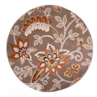 Andover Mills Selina Tufted Taupe/Yellow Area Rug Round 3'3"(ANDO1076_14698649)