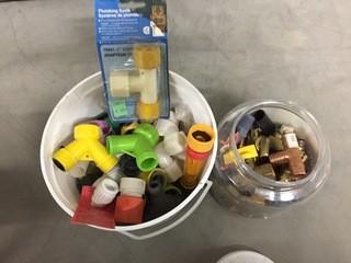 Lot of Assorted PVC, Copper & Brass Fittings/Connectors/Shut off Valves.