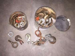Lot of Assorted Chain Hooks & Ring Bolts.