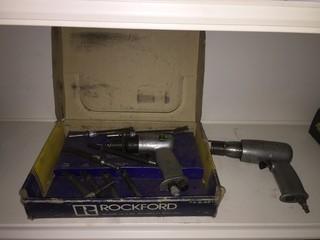 Lot of (2) Air Chisels & Chisel Kit.