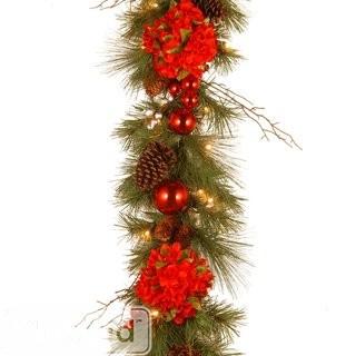 The Holiday Aisle Decorative Pre-Lit Hydrangea Garland (THDA3903)