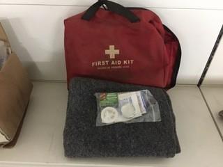 Emergency Kit Containing Blanket & First Aid Supplies.