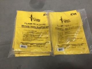 Lot of (4) Flame Resistant Rainwear, Bib Pant Size 2XL.