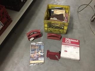 Lot of Shopsmith Safety Kit, Assorted Sand Paper & Chamois.