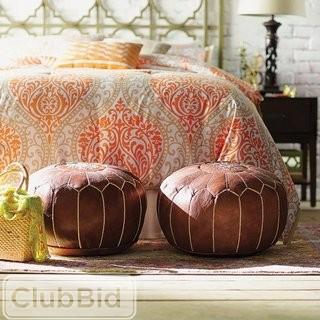 Mistana Carolos Pouf Leather Ottoman - Pink(MTNA1546_22567260)