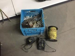 Lot of Hilti Insulation Fasteners, Rope & Battery Chargers Etc.