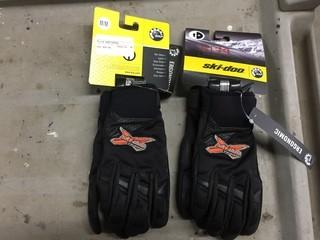 Lot of (2) BRP Ski-Doo X-Team Crew Gloves Size M, New.