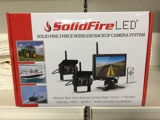 SolidFire 3-Piece Wireless Backup Camera System, New.