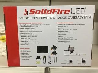 SolidFire 3-Piece Wireless Backup Camera System, New.