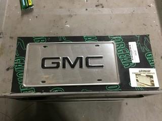 GMC Stainless Front License Plate, New.