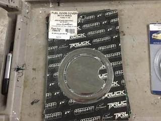 Ford 2004-08 Stainless Fuel Door Cover with Ring, New.