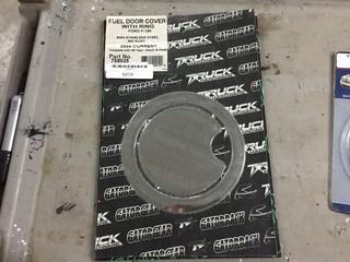 Ford 2004-Current Stainless Fuel Door Cover with Ring, New.