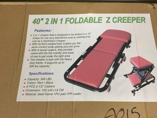 40" 2-in-1 Foldable Mechanics Creeper, New.