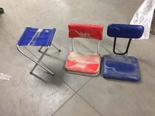 Lot of (2) Boat Seats & (1) Folding Stool.