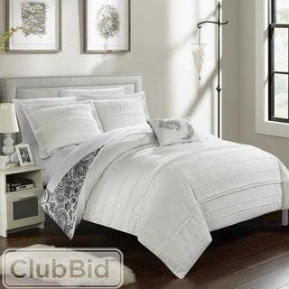 Chic Home Eliza Reversible Duvet Cover Set - Navy - Twin(CHDE2539_17956019_17968523)