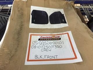 Lot of (2) Precision Truck Accessories Black Truck Mats for 2008-10 F250/350 Crew Cab, Front.