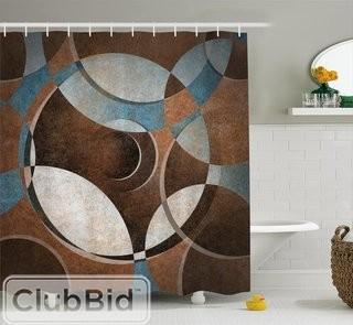 Ebern Designs Graham Grunge Vintage Rounds Shower Curtain (EBND3899_22027244)