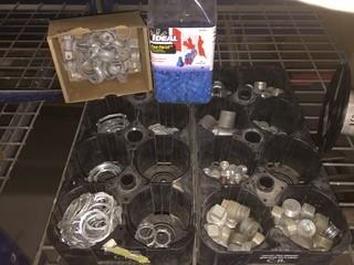 Lot of Assorted Electrical Supplies, Including Wire Connectors, Lock Nuts, Caps, Etc.