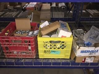 Lot of Assorted Electrical Supplies, Including Steel Reducers, Switches, Metal Plate Covers, Etc.