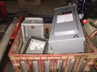 Lot of Small Electrical Boxes & Heavy Duty Safety Switch, Etc.