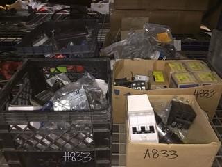 Lot of Assorted Electrical Supplies Including Circuit Breakers, Metal Boxes, Etc.