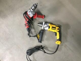 Lot of (1) DeWalt 1/2" VSR Drill & (1) Milwaukee 1/2" Magnum Holeshooter.