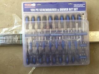 100pc Screwdriver & Driver Bit Set, New.