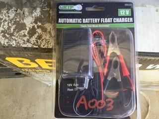 12V Automatic Battery Float Charger, New.