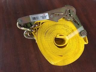 Lot of (2) New 2"x 27' 2" Ratcheting Tie Down Straps