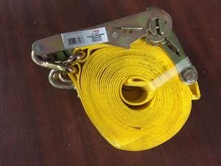 Lot of (2) New 2"x 27' 2" Ratcheting Tie Down Straps