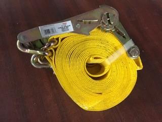 Lot of (2) New 2"x 27' 2" Ratcheting Tie Down Straps