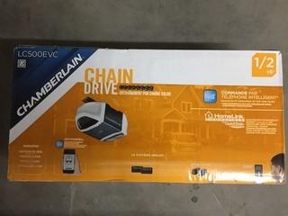 New Chamberlain C500EVC 1/2 HP Chain Drive Garage Door Opener.