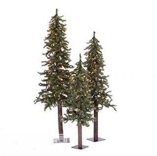 Vickerman Natural Alpine 6' Green Artificial Christmas Tree with 250 Clear Lights & Stand (VCO1557)