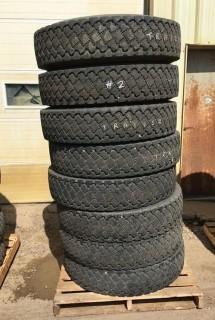 Selling Off-Site (8) 11R24.5 Tires. Location: 339 Aquaduct Dr., Brooks, AB Call Tim For Further Information 403-968-9430.