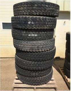 Selling Off-Site (6) Original & (2) Recap 11R24.5 Tires. Location: 339 Aquaduct Dr., Brooks, AB Call Tim For Further Information 403-968-9430.