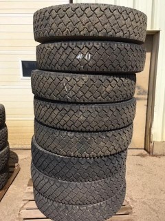 Selling Off-Site(8) Recap 11R24.5 Tires. Location: 339 Aquaduct Dr., Brooks, AB Call Tim For Further Information 403-968-9430.