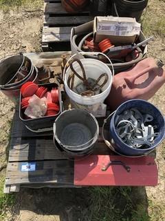 Qty Of Pails, Bottle Jacks And Brackets C/w Misc Supplies