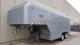 2015 MillcoSteel Steel 26ft Dual T/A Fifth Wheel Enclosed Job Site Trailer C/w Cabinets, Lighting - Dual Axle (30,000lbs total). C/W Lincoln Electric 305G Ranger Generator.  
NOTE: Cannot be removed till Final Day of Pickup ( No Exceptions)