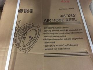 3/8"x 50' Air Hose Reel, New.