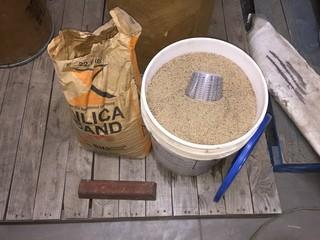 Lot of (1) Bag & (1) Bucket of Silica Sand.