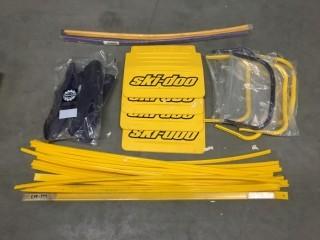 Lot of Assorted Ski-Doo Plastics, Including Grills, Skis, Handlebar Guards, Etc.