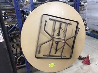 Round Folding Table, Approximately 5' in Diameter.