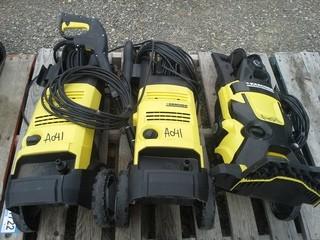 Lot of (3) Karcher Electric Pressure Washer. 