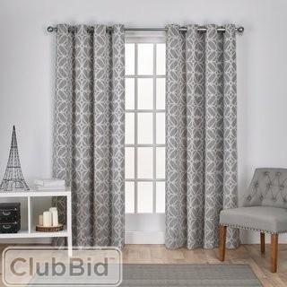 Amalgamated Textiles Cressy Geometric Grommet Curtain Panels -Dove Grey(EXCH1192_21066261_21066258)
