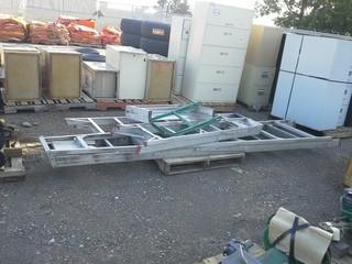 Various Sized Aluminum Ladders. 