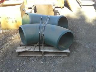 Lot of (2) 90 Deg. Steel Elbows 14".