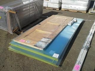 Lot of (6) Tuftex 6mm Polycarbonate Twin Wall, 33" X 84" Pine Door.