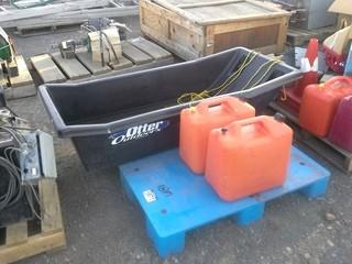 66" X 31" Otter Outdoors Sled, (2) 25L Jerry Cans.